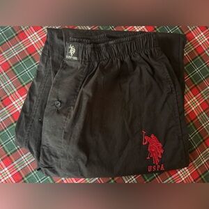 U.S. Polo Association Men's Cotton Blend Pajama Pants | Black | Size L